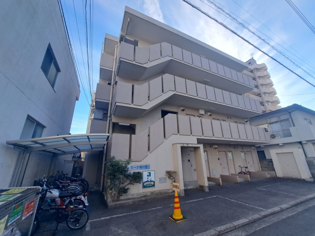 松山市中一万町のマンションの建物外観