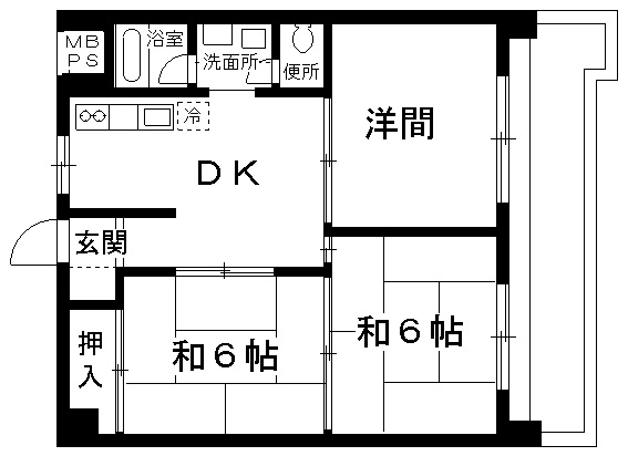 名古屋市東区筒井のマンションの間取り