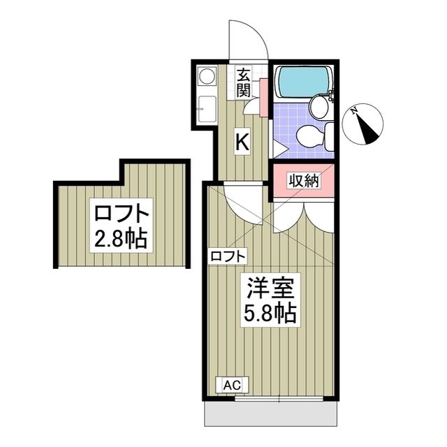 埼玉県鶴ヶ島市富士見５（アパート）の賃貸物件の間取り