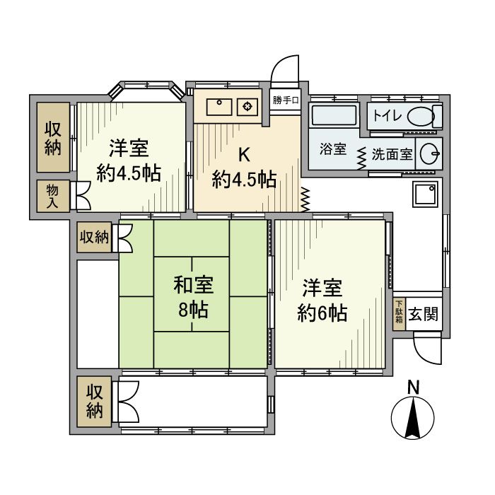 神奈川県平塚市東八幡１（一戸建）の賃貸物件の間取り