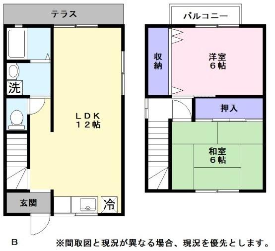 彦根市南川瀬町のアパートの間取り