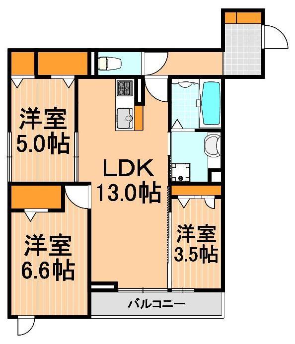 グラナーデ鹿浜の間取り