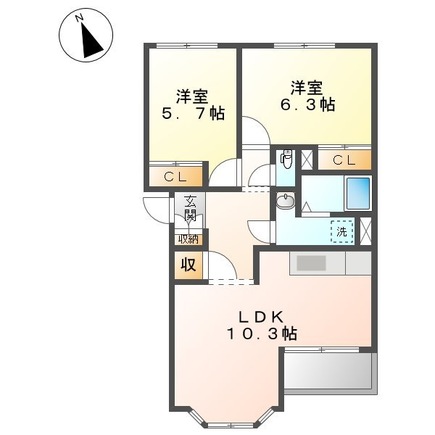 【鈴鹿市池田町のアパートの間取り】