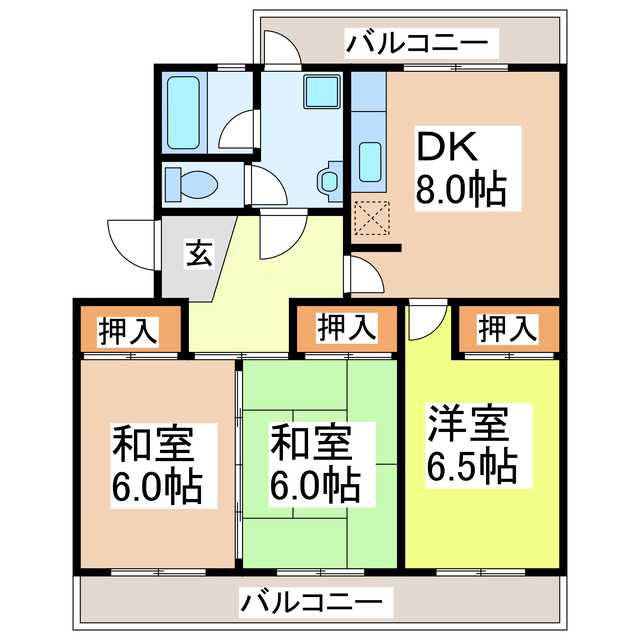 エスポワール高田Iの間取り