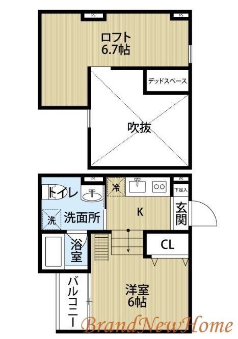 堺市堺区文珠橋通のアパートの間取り