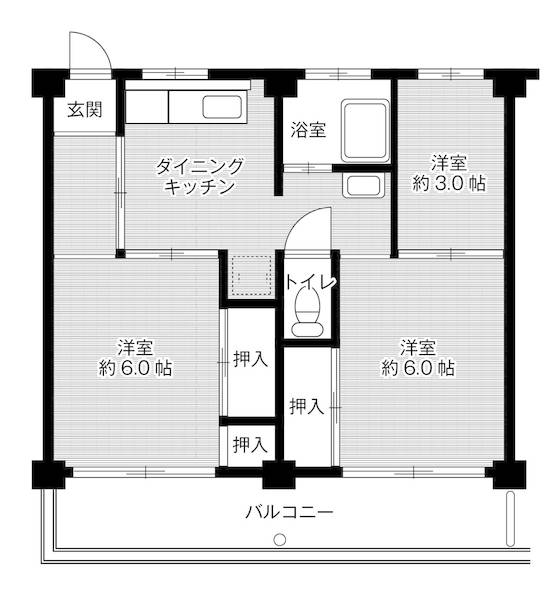 ビレッジハウス家下1号棟の間取り