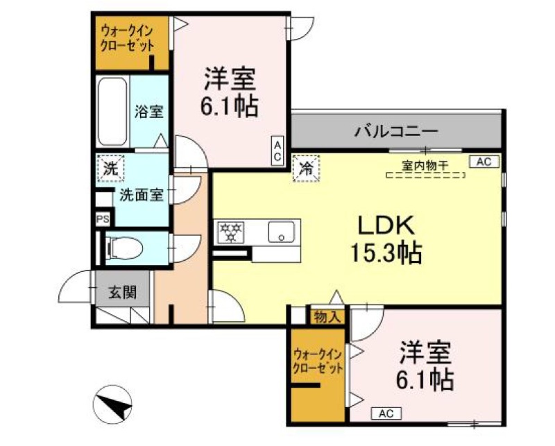 浜松市中央区子安町のアパートの間取り