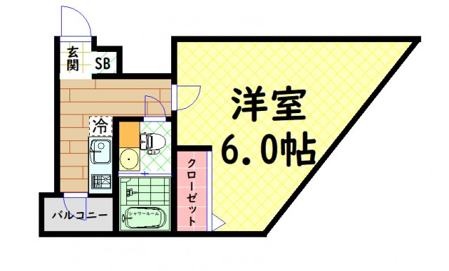 【大阪市中央区常盤町のマンションの間取り】