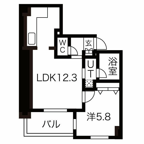 神戸市兵庫区兵庫町のマンションの間取り