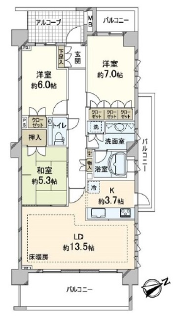 鎌倉御成町マスターズハウスの間取り