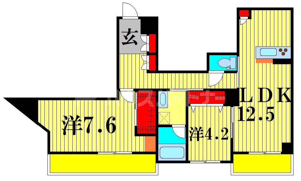 足立区島根のマンションの間取り