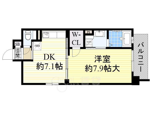 大阪市福島区鷺洲のマンションの間取り