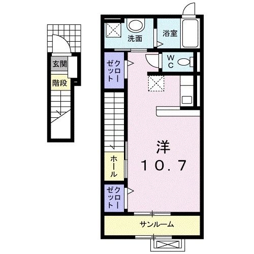 金沢市古府町のアパートの間取り