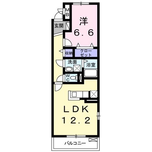 城陽市富野のアパートの間取り