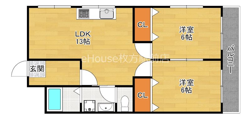 レオハイム木屋の間取り