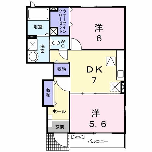 【久喜市東大輪のアパートの間取り】