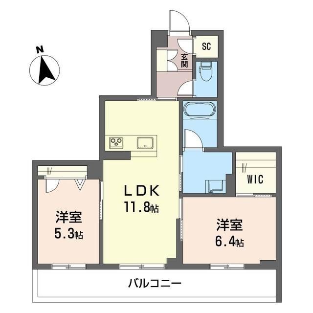 新座市北野のマンションの間取り