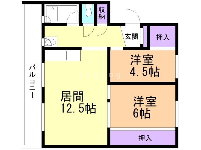 札幌市北区新川六条のマンションの間取り