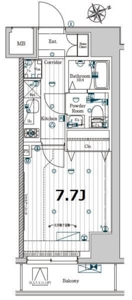 江東区福住のマンションの間取り