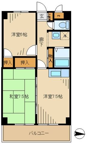 【アーバンコア堀之内の間取り】