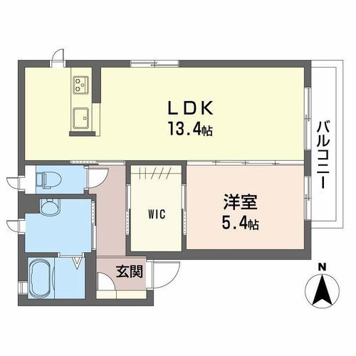 京都市右京区梅津中村町のアパートの間取り