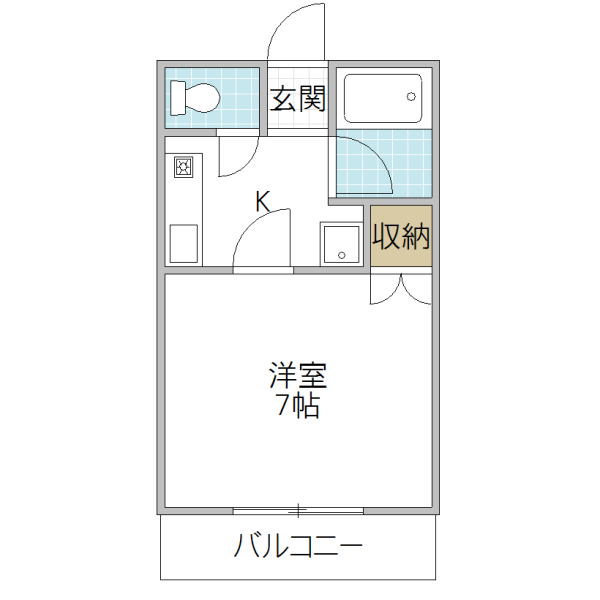 水戸市袴塚のアパートの間取り