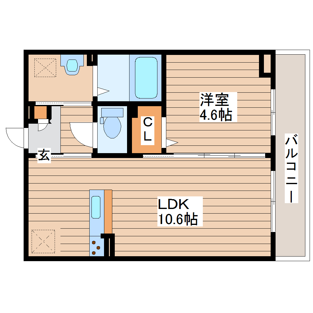 D-roomDearcourtの間取り