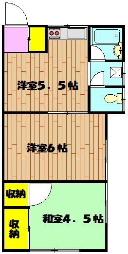 平塚市袖ケ浜のアパートの間取り