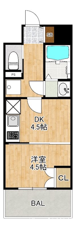 名古屋市中村区畑江通のマンションの間取り