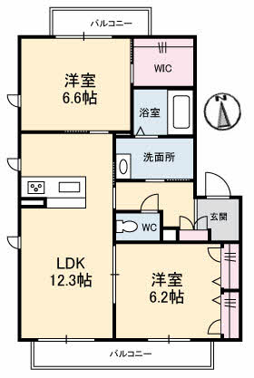 【広島市安佐南区長束西のマンションの間取り】