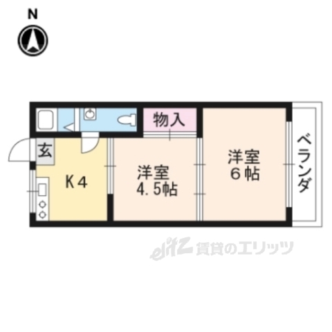 大津市平津のマンションの間取り