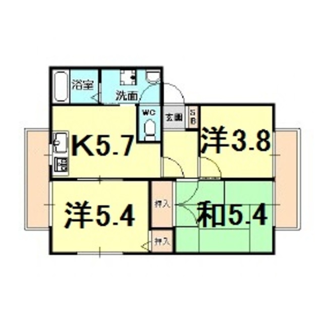 宝塚市仁川高丸のアパートの間取り