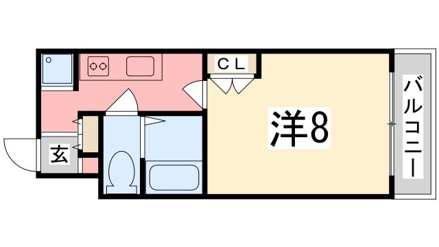 姫路市伊伝居のマンションの間取り