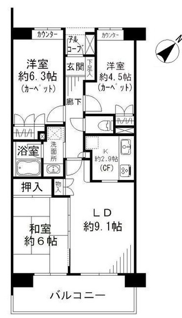 ガーデナヴィルマグノリア市川妙典の間取り