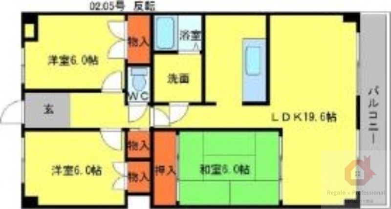 大阪市住吉区墨江のマンションの間取り