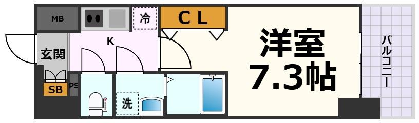 S-RESIDENCE亀島駅前ascentの間取り