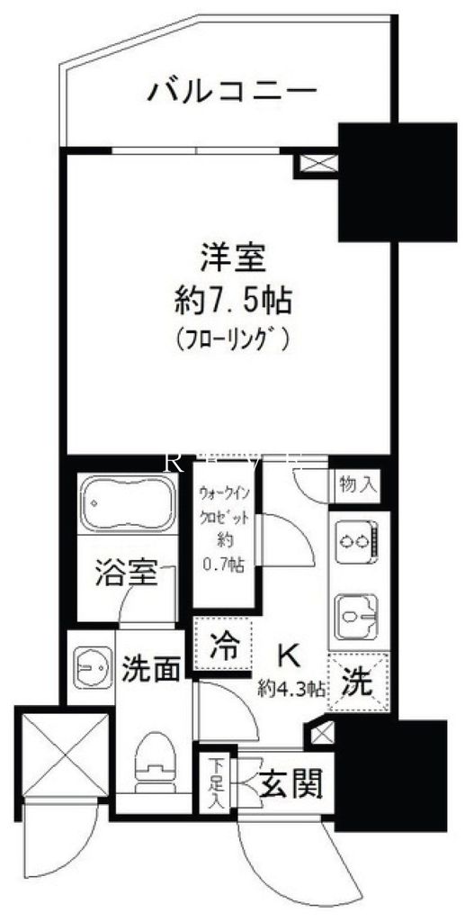 パークリュクス白金高輪の間取り写真