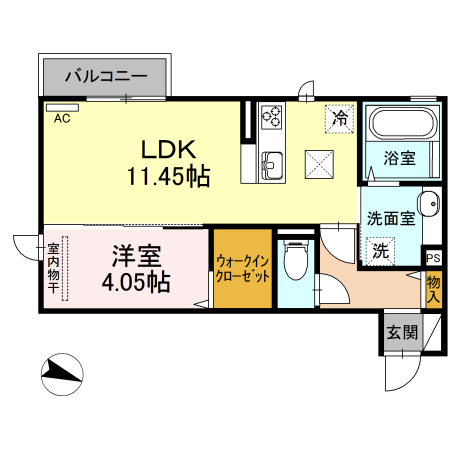 コンフォートたらみＤの間取り