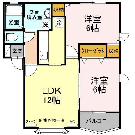 クイーンズパーク青葉Bの間取り