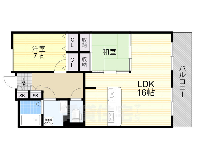 吹田市山田北のマンションの間取り