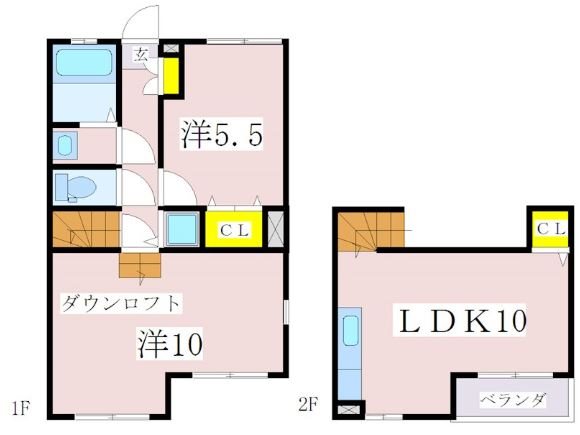 姶良市西餅田のアパートの間取り