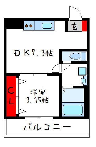 八尾市太田のアパートの間取り