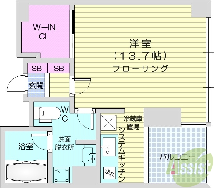 プライムメゾン鴨々川の間取り