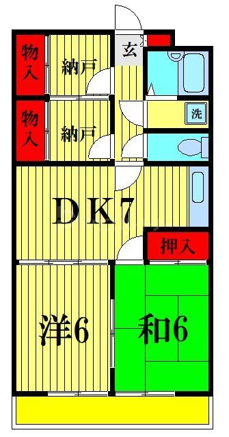 市川市中山のマンションの間取り