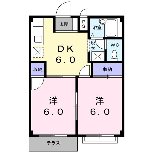 栃木市片柳町のアパートの間取り