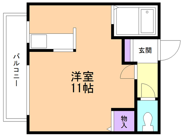 【函館市本町のアパートの間取り】