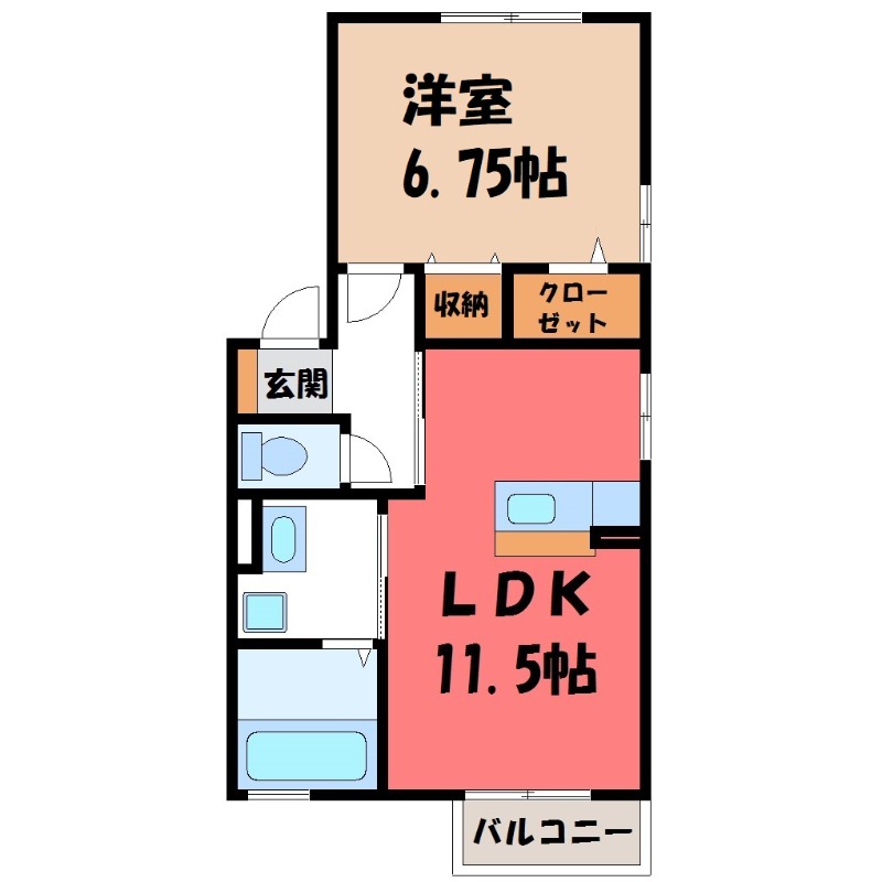 アバンサール Dの間取り