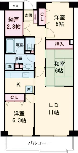 Ｔ’ｓ　ｇａｒｄｅｎ府中の間取り