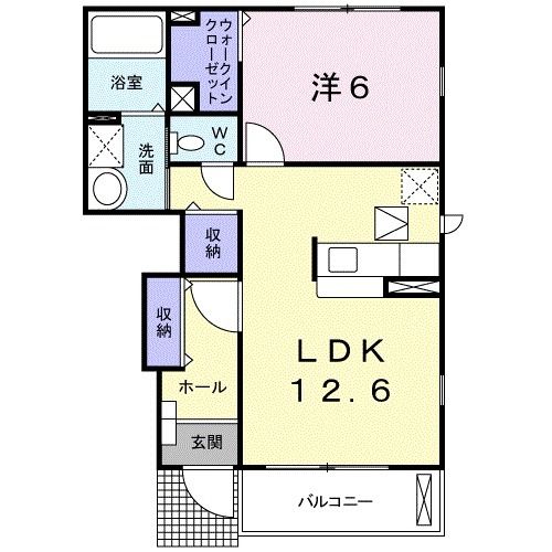 海南市黒江のアパートの間取り