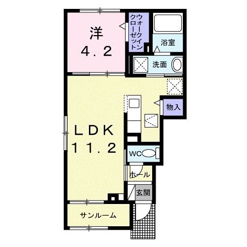 柴田郡大河原町金ケ瀬のアパートの間取り